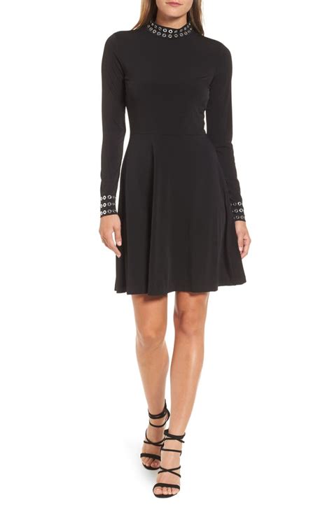 michael michael kors mock neck bell sleeve knit dress|Michael Kors lace dress.